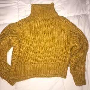 Mustard Yellow Cable Knit Sweater